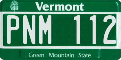 VT license plate PNM112