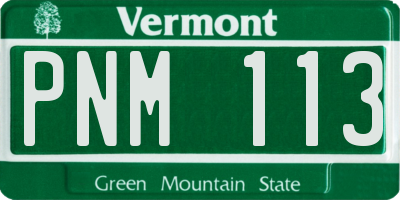 VT license plate PNM113