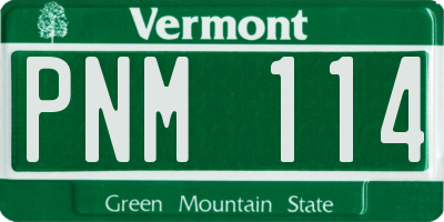 VT license plate PNM114