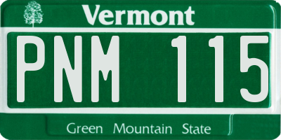 VT license plate PNM115
