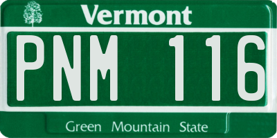 VT license plate PNM116