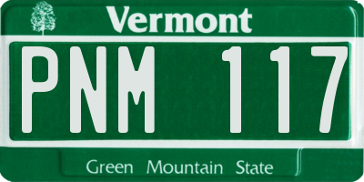VT license plate PNM117
