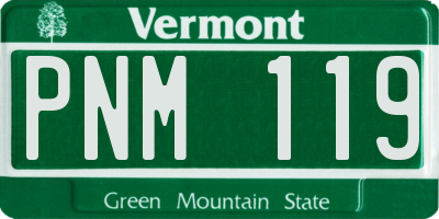 VT license plate PNM119