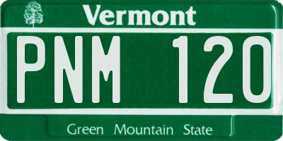VT license plate PNM120