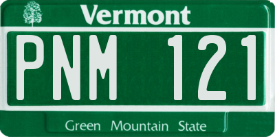 VT license plate PNM121
