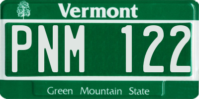 VT license plate PNM122