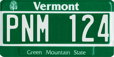 VT license plate PNM124
