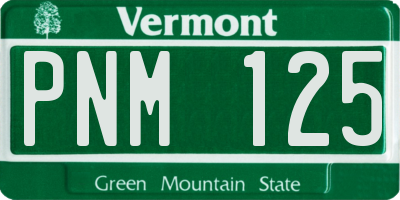 VT license plate PNM125