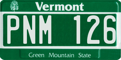 VT license plate PNM126