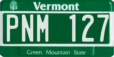 VT license plate PNM127
