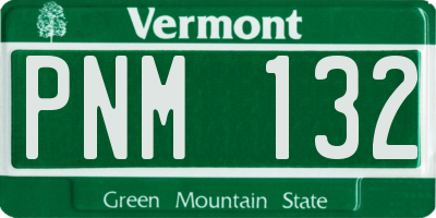 VT license plate PNM132