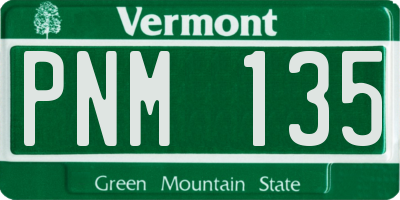 VT license plate PNM135