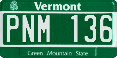 VT license plate PNM136