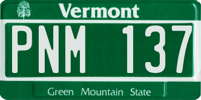 VT license plate PNM137