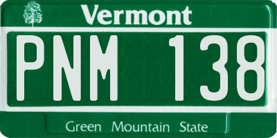 VT license plate PNM138