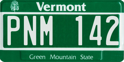 VT license plate PNM142