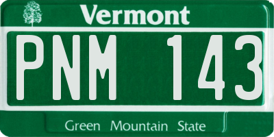 VT license plate PNM143