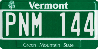 VT license plate PNM144