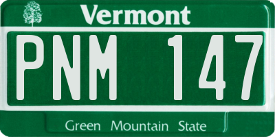 VT license plate PNM147