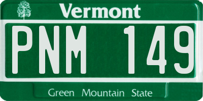 VT license plate PNM149