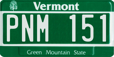 VT license plate PNM151