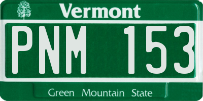 VT license plate PNM153
