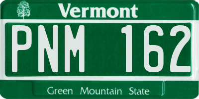 VT license plate PNM162