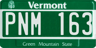 VT license plate PNM163