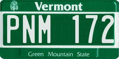 VT license plate PNM172