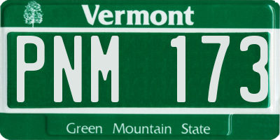 VT license plate PNM173