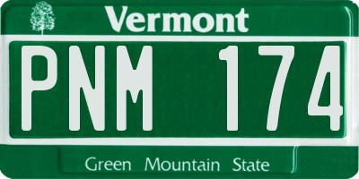 VT license plate PNM174