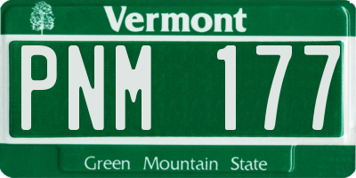 VT license plate PNM177