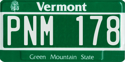 VT license plate PNM178