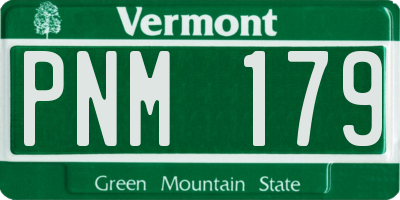 VT license plate PNM179