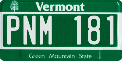 VT license plate PNM181