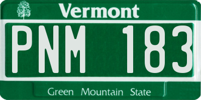 VT license plate PNM183