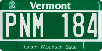 VT license plate PNM184