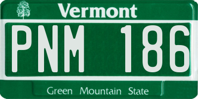 VT license plate PNM186