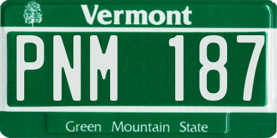 VT license plate PNM187