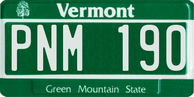 VT license plate PNM190