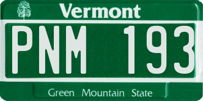 VT license plate PNM193