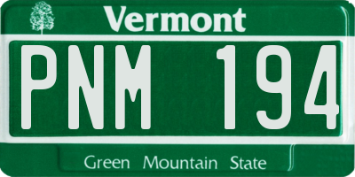 VT license plate PNM194