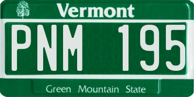 VT license plate PNM195