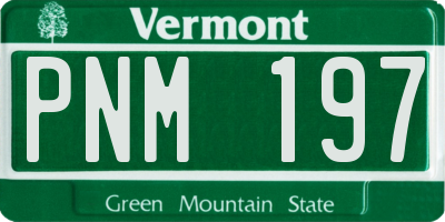 VT license plate PNM197