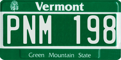 VT license plate PNM198