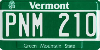 VT license plate PNM210
