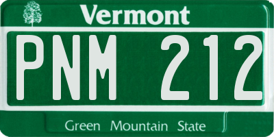 VT license plate PNM212