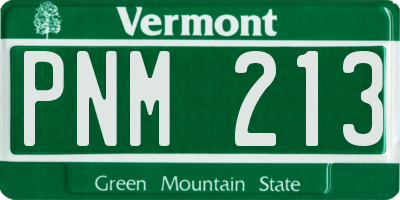 VT license plate PNM213