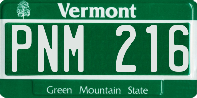 VT license plate PNM216