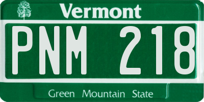VT license plate PNM218